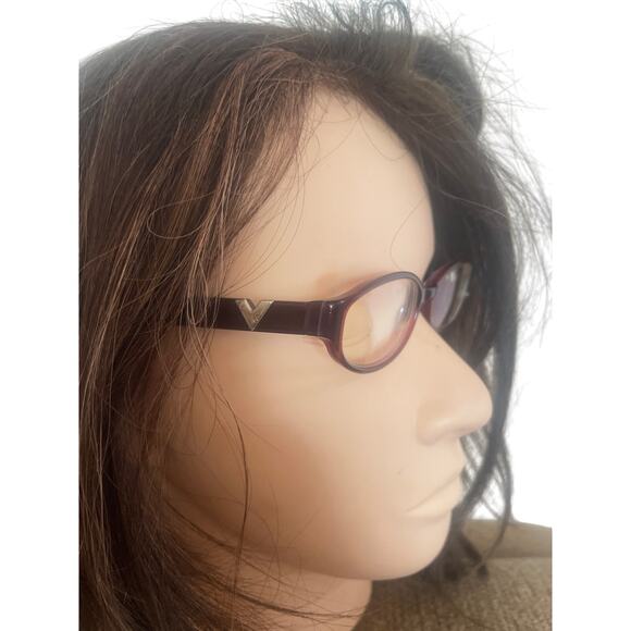 VALENTINO Women's Glasses w Cutout V Frames Only Eyeglasses Burgundy 5125 ITALY - Picture 1 of 8